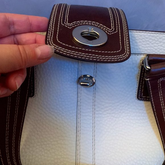  F13961 Hamilton Pebble Leather Tote Bag Off White Brown Coach Purse - Picture 6 of 16